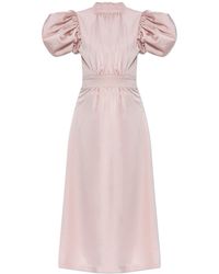 ROTATE BIRGER CHRISTENSEN - Dress With Puff Sleeves - Lyst