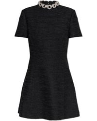 Valentino Garavani - Tweed Dress With Shimmering Crystals - Lyst