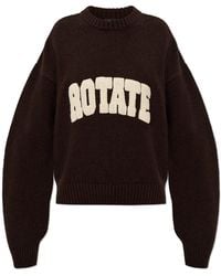 ROTATE BIRGER CHRISTENSEN - Wool Sweater With Logo - Lyst