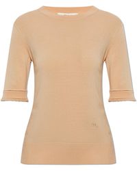 Chloé - Wool Sweater With Short Sleeves - Lyst