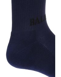 Balenciaga Logo-embroidered Socks - Blue