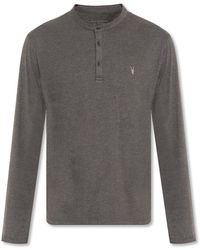 AllSaints 'brace' T-shirt With Long Sleeves - Grey