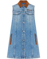 Versace - Denim Dress With Pockets - Lyst