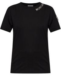 Moncler - T-Shirt With Embroidered Logo - Lyst