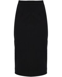 Dolce & Gabbana - Wool Skirt With Back Slit - Lyst