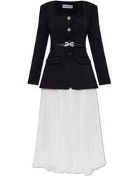 Self-Portrait - Dress With Pleated Skirt - Lyst