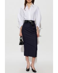 Givenchy - Wool Skirt With Back Slit - Lyst