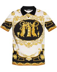 Versace - Polo Shirt With "Hall Of Heroes" Print - Lyst