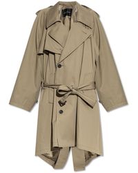 Balenciaga - Double-Breasted Trench Coat With Belt - Lyst
