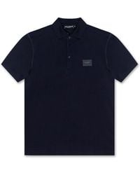 Dolce & Gabbana - Logo Plaque Polo Shirt - Lyst