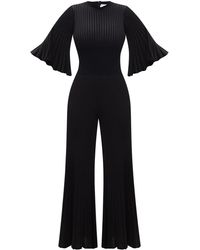 Bottega Veneta Strapless Grain De Poudre Jumpsuit in Black Womens Clothing Jumpsuits and rompers Full-length jumpsuits and rompers 