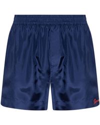 DSquared² - Silk Shorts With Logo - Lyst