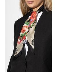 Moschino - Silk Scarf With Floral Motif - Lyst