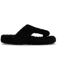 Loewe - Shearling Sandals - Lyst