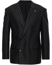 Versace - Wool Blazer With Single Vent - Lyst