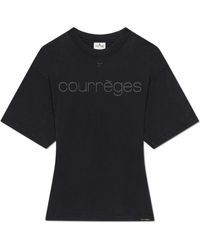 Courreges - T-Shirt With Printed Logo - Lyst