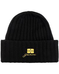 Ganni - Cap With Embroidered Logo - Lyst