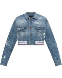 DSquared² - Denim Jacket With A 'Vintage' Effect - Lyst