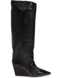 Vic Matié - Leather Wedge-Heeled Boots - Lyst