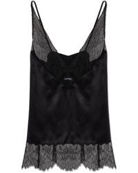 Dolce & Gabbana - Silk Top With Lace Trim - Lyst
