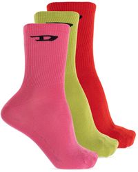 DIESEL - Three-Pack Of Socks 'Skm-D-Tennis-Crew' - Lyst