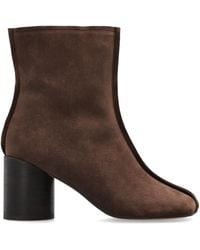 MM6 by Maison Margiela - Suede Heeled Ankle Boots - Lyst