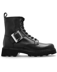 Roger Vivier - 'Viv' Rangers Leather Boots - Lyst