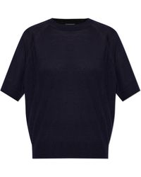 Moncler - Wool Top With A Crew Neck - Lyst