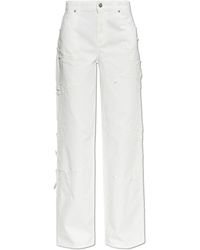 Blumarine - Jeans With Lace Inserts - Lyst