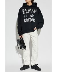 Balmain - Sweatshirt With Printed Logo - Lyst