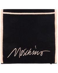 Moschino - Wool Scarf With Logo - Lyst