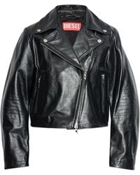 DIESEL - Leather Jacket 'L-Unatic' - Lyst