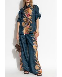 Zimmermann - Silk Trousers With A Colorful Print - Lyst