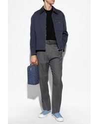 Fendi - Polo Shirt With A Logo-Shaped Appliqué - Lyst