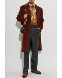 Etro - Wool Coat With Single Vent - Lyst