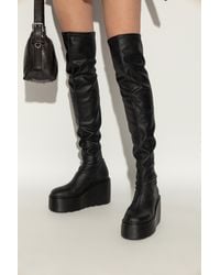 Vic Matié - Leather Wedge-Heeled Boots - Lyst