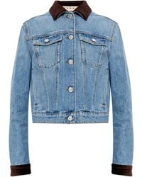 Marni - Denim Jacket With Velvet Inserts - Lyst