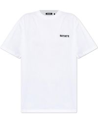 ROTATE BIRGER CHRISTENSEN - T-Shirt With Embroidered Logo - Lyst