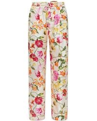 KENZO - Silk Trousers With Tie - Lyst