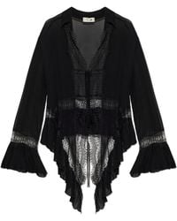 Blumarine - Asymmetric Top With Lace Inserts - Lyst