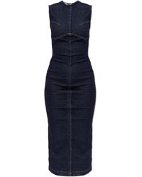 【送料&関税込】SportMax Denim Fiorito Shirt Dress Sportmax Denim Fiorito Shirt Dress In Blue | ModeSens