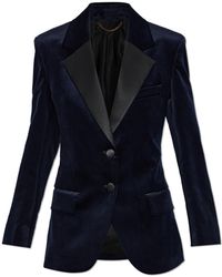 Victoria Beckham - Velvet Blazer With A Single Vent - Lyst