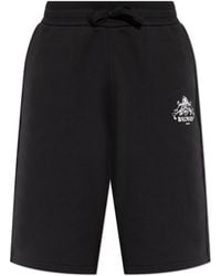 Balmain - Cotton Shorts With Printed Logo - Lyst