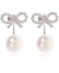 Self-Portrait - Earrings With Shimmering Crystals - Lyst