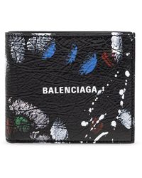Balenciaga - Leather Wallet With Logo - Lyst