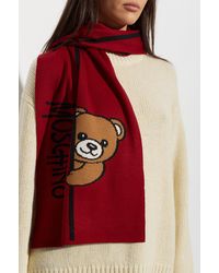 Moschino - Scarf With A Characteristic Teddy Bear Motif - Lyst