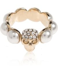 McQueen - Ring With Shimmering Crystals - Lyst