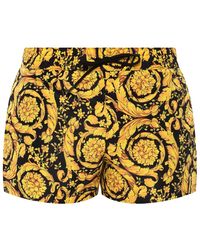 Versace Barocco-printed Swim Shorts - Yellow