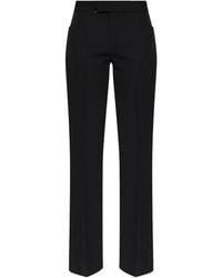 Balmain - Wool Trousers With Belt - Lyst