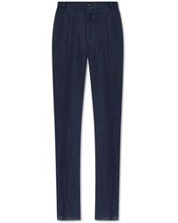 Dolce & Gabbana - Pleat-Front Linen Trousers - Lyst